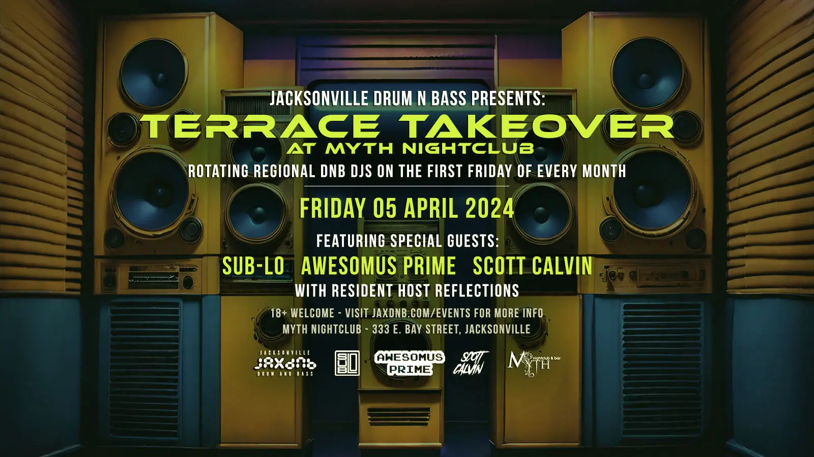 JaxDnB Terrace Takeover at Myth Nightclub - Friday 05 April 2024