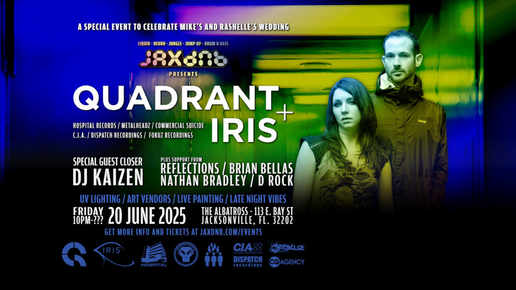 JaxDnB presents Quadrant + Iris on Friday 20 June at The Albatross