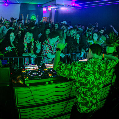 Raydium performing for the crowd at a sold-out event