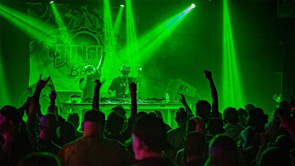 Raydium and Souljunk performing together at the annual Jungle Bells party in Atlanta