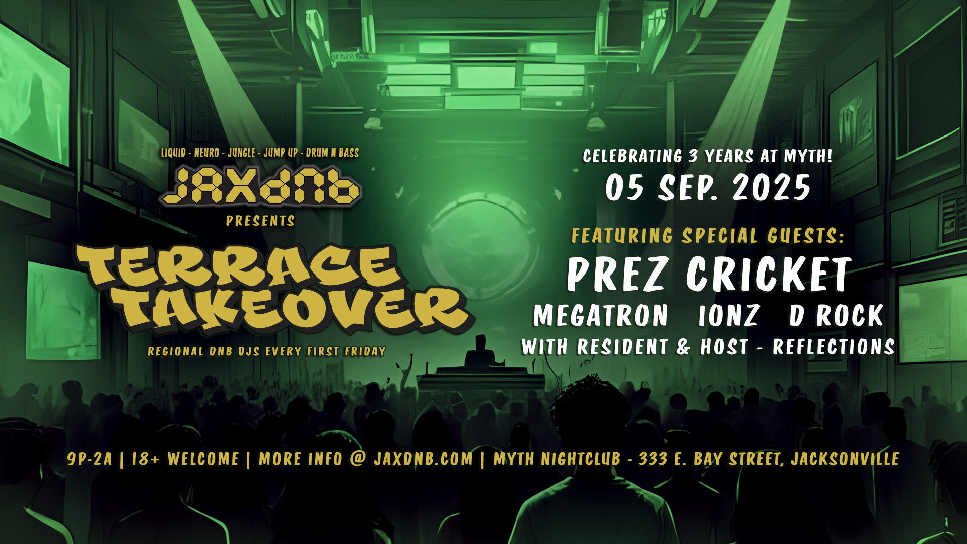 JaxDnB Terrace Takeover at Myth Nightclub - 05 September 2025