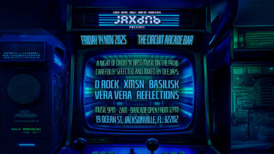 JaxDnB presents a Patio Takeover at The Circuit Arcade Bar, Friday 14 Nov. 2025