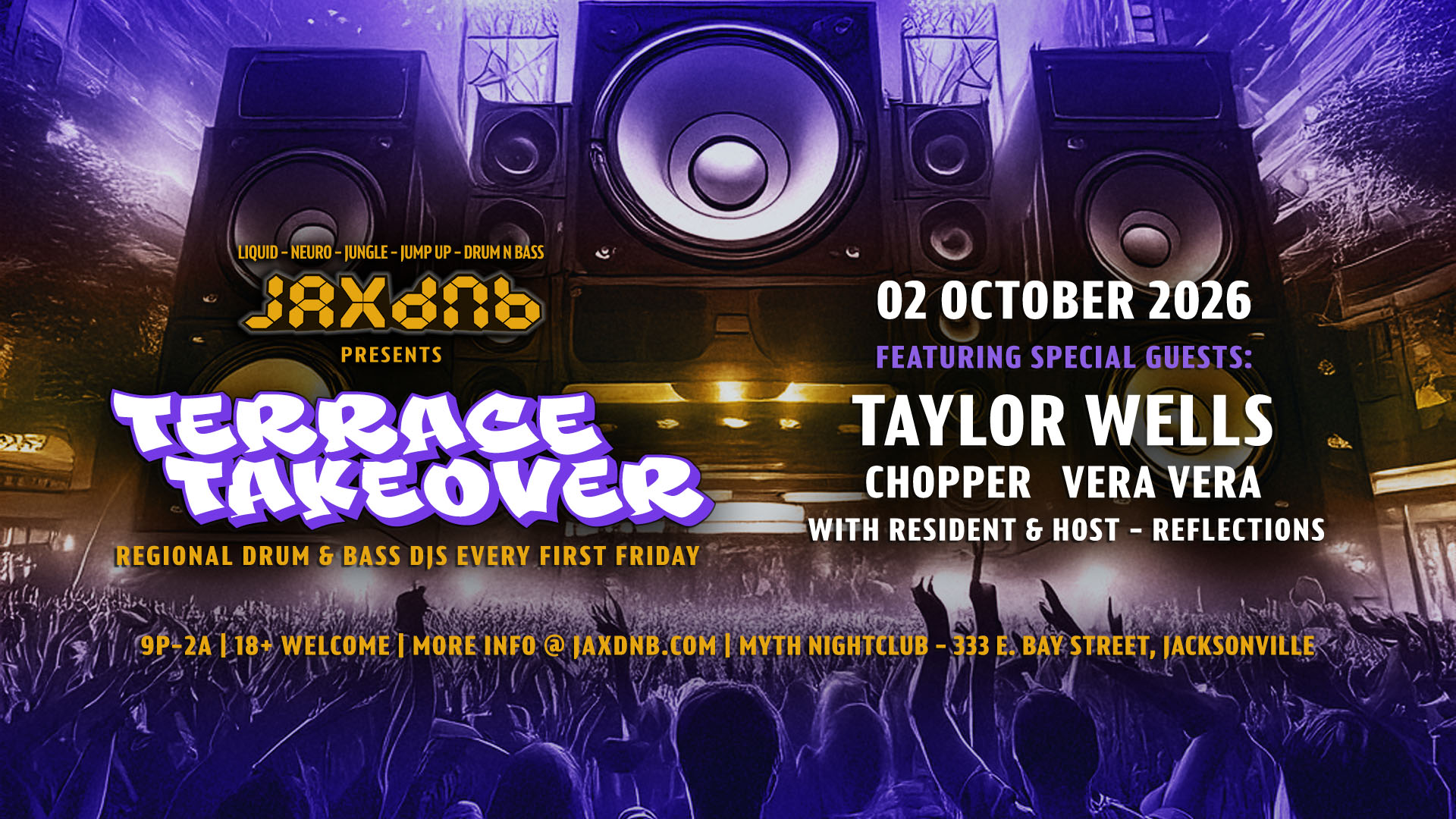 JaxDnB Terrace Takeover at Myth Nightclub - 02 October 2026